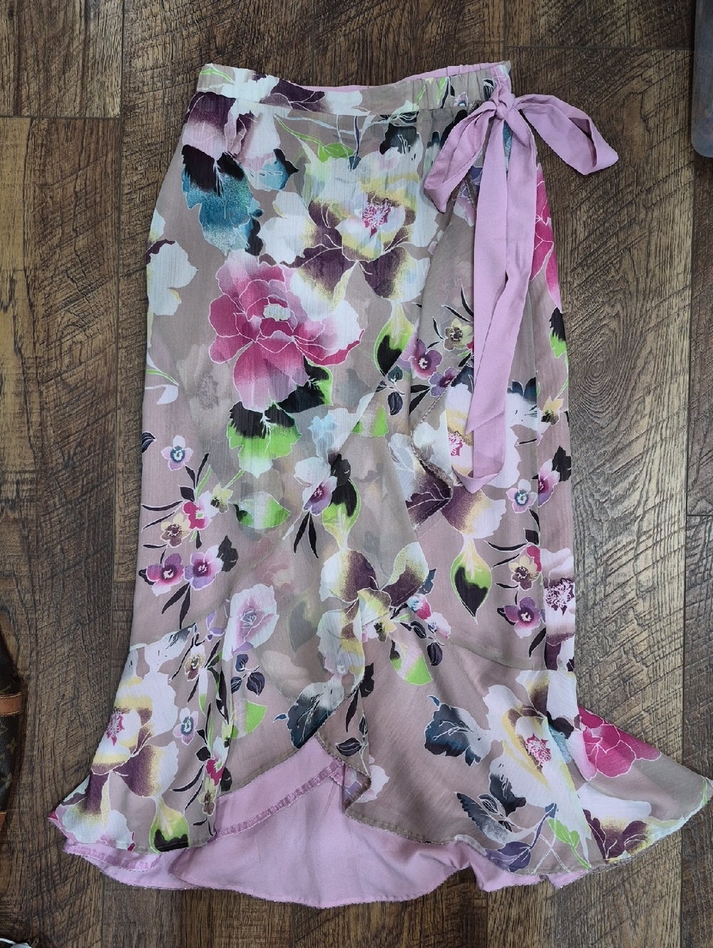 Badgley Mischka American Glamour Reversible Midi Ruffled Skirt Size Small